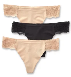 B.tempt'd By Wacoal B.bare Thong Panty - 3 Pack 970367 -Wacoal Store b temptd by wacoal btmp01 970367 cs2