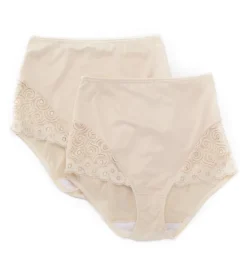 Bali Microfiber And Lace Shaping Brief Panty - 2 Pack X054 -Wacoal Store bali bal001 x054 cs1