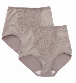 Bali Lace Tummy Panel Shaping Brief Panty - 2 Pack X372 -Wacoal Store bali bal001 x372 cs2