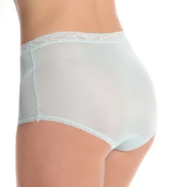 Cuddl Duds Lorraine Nylon Full Brief With Lace Trim Panty LR102 -Wacoal Store cuddl duds cudd01 lr102 bs