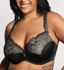 Curvy Couture Tulip Lace Push Up Balconette Bra 1017