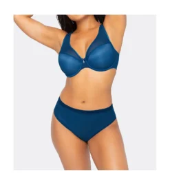 Curvy Couture Sheer Mesh Plunge Push Up Underwire Bra 1310 -Wacoal Store curvy couture cuco01 1310 cs3