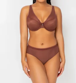 Curvy Couture Sheer Mesh Plunge Push Up Underwire Bra 1310 -Wacoal Store curvy couture cuco01 1310 cs5