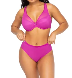 Curvy Couture Sheer Mesh Plunge Push Up Underwire Bra 1310 -Wacoal Store curvy couture cuco01 1310 cs6