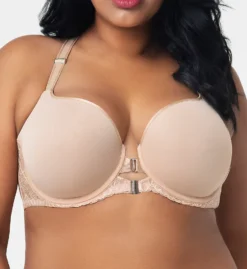 Curvy Couture Tulip Front Close Push Up T-Shirt Underwire Bra 1327