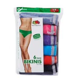 Fruit Of The Loom Heather Bikini Panties - 6 Pack 6DBIKH1 -Wacoal Store fruit of the loom fotl01 6dbikh1 cs1