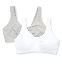 Fruit Of The Loom Comfort Cotton Blend Front Close Sports Bra 2 Pack 96014PK -Wacoal Store fruit of the loom fotl01 96014pk cs2