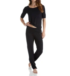 Hanro Yoga Fold Over Waist Lounge Pants 77998 -Wacoal Store hanro han001 77998 cs3