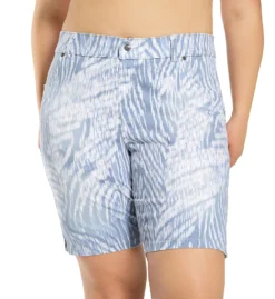 Hue Ikat Zebra Split Hem Denim High Rise Shorts U22522 -Wacoal Store hue hue01 u22522 cs1