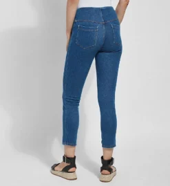 Lysse Leggings Evelyn Split Denim Crop Shaping Legging 2445 -Wacoal Store lysse leggings lile01 2445 bs