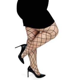 MeMoi Plus Size Curvy Diamond Sheer Control Top Tights MM-2302 -Wacoal Store memoi sm001 mm 2302 cs3