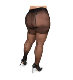 MeMoi Plus Back Seam/Cuban Heel Control Top Pantyhose MM-2618 -Wacoal Store memoi sm001 mm 2618 bs