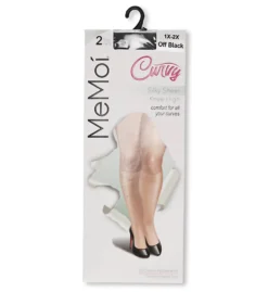 MeMoi Silky Sheer Plus Size Curvy Knee Highs - 2 Pair MM-4210 -Wacoal Store memoi sm001 mm 4210 cs1