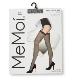 MeMoi Fishnet Lace Top Stockings MM-622 -Wacoal Store memoi sm001 mm 622 cs1