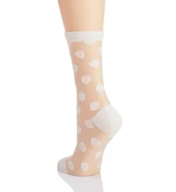MeMoi Sheer Polka Dot Crew Sock MWF-076 -Wacoal Store memoi sm001 mwf 076 bs