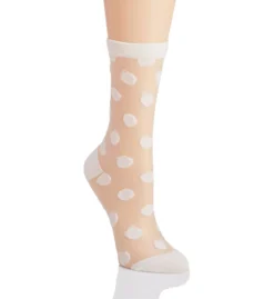 MeMoi Sheer Polka Dot Crew Sock MWF-076