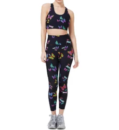 Terez Duo Knit Neon Butterflies Medium Impact Sports Bra 2651 -Wacoal Store terez trz001 2651 cs2