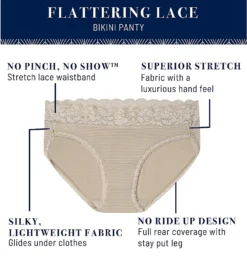 Vanity Fair Flattering Lace Bikini Panty 18285 -Wacoal Store vanity fair vf001 18285 cs6