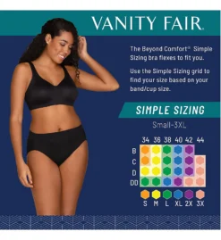 Vanity Fair Beyond Comfort Simple Sizing Wirefree Bra 72204 -Wacoal Store vanity fair vf001 72204 cs5